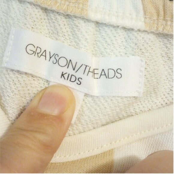 Grayson Threads Cream and White Striped Jumpsuit - Picture 4 of 5